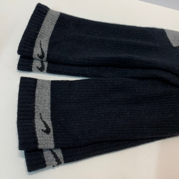 2 pair Nike Socks Black and Grey tall kids size EUC - Picture 3 of 8